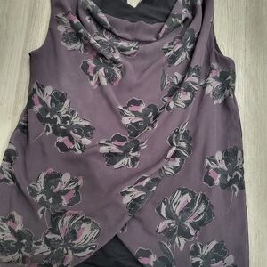 Floral Draped Sleeveless Top